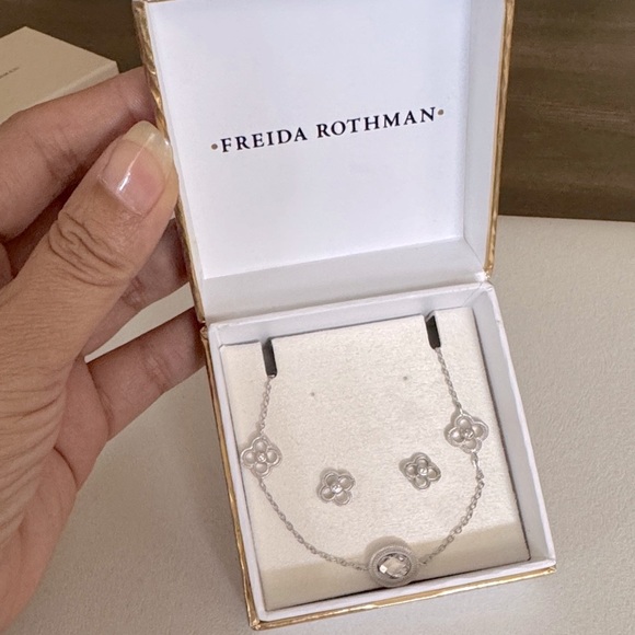 Freida Rothman Necklace/ earrings sterling Silver Set